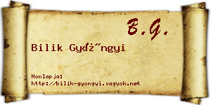 Bilik Gyöngyi névjegykártya