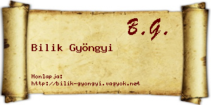 Bilik Gyöngyi névjegykártya